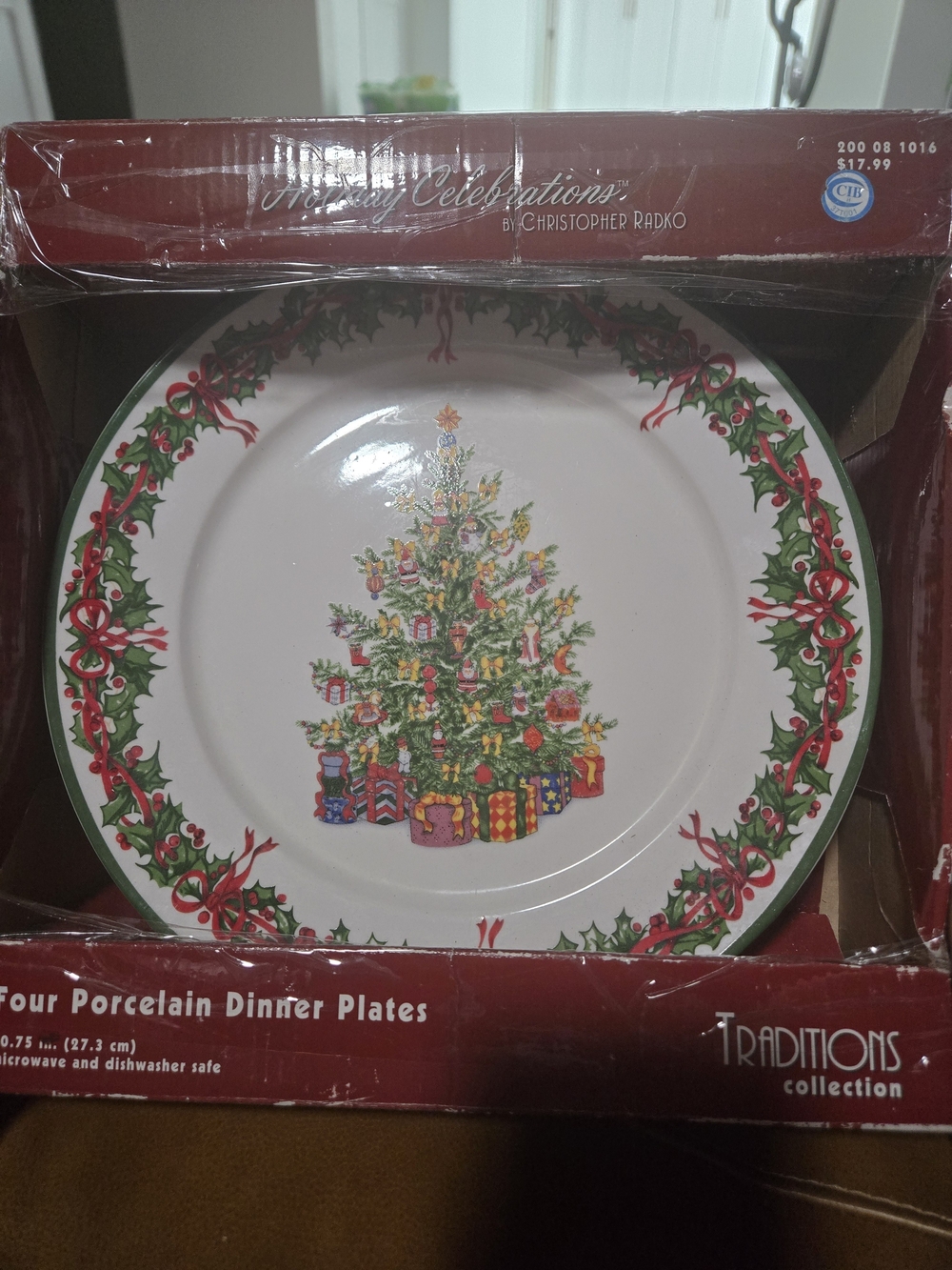 NEW Holiday Celebrations By CHRISTOPHER RADKO - 4 Porcelain Dinner Plates
